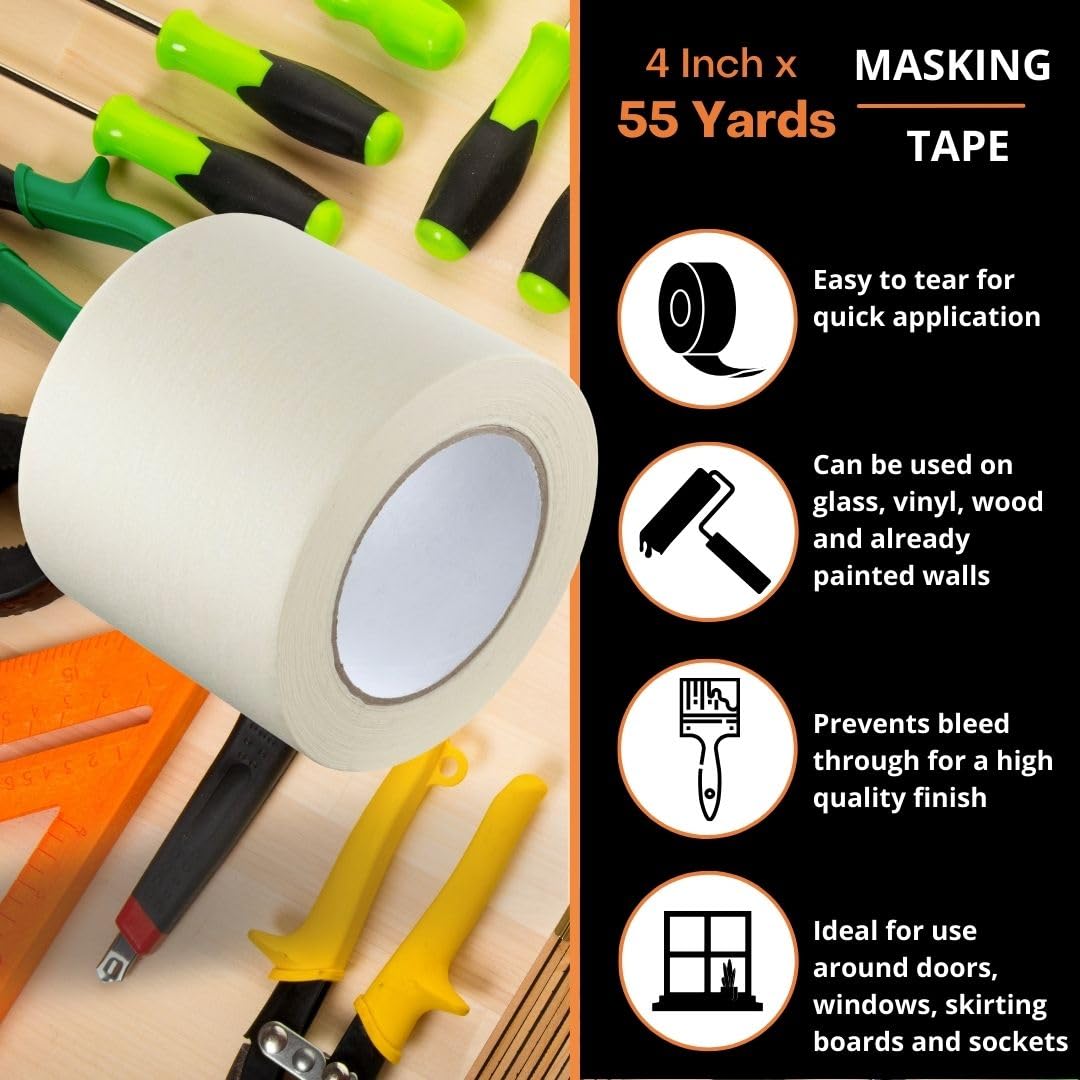 GTSE tape prevents paint bleed around trim and outlets.