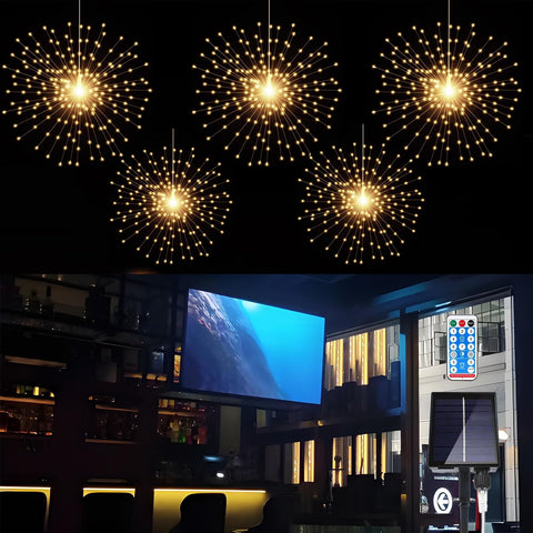GTSYDING 450 LEDs solar firework lights provide dramatic outdoor ambiance