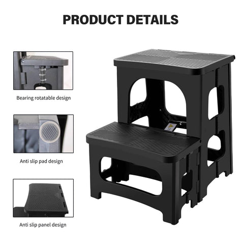 Gttyowyin 2-Step Folding Stool supporting up to 300 lbs for sturdy use