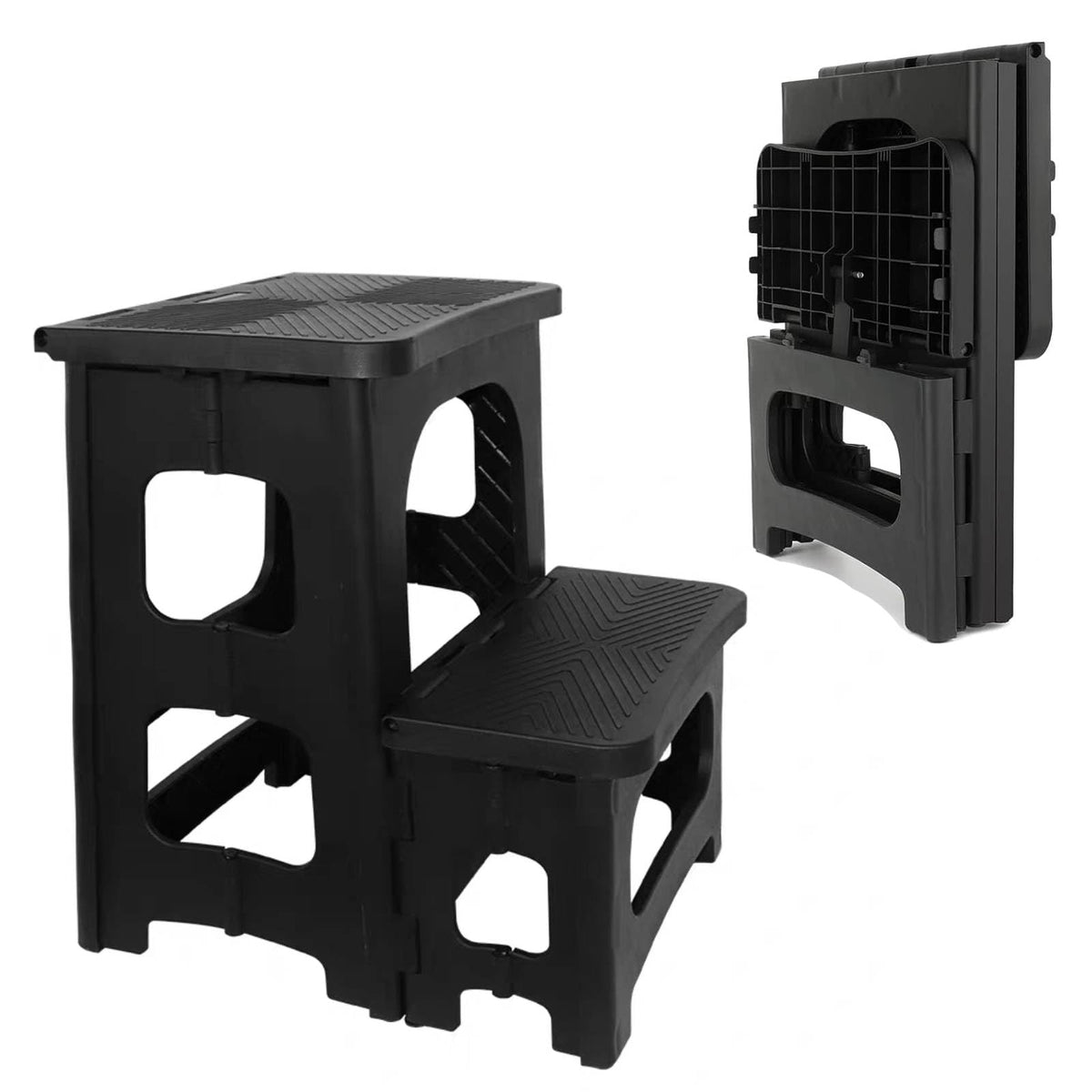 Gttyowyin 2-Step Folding Stool folded compact for easy storage