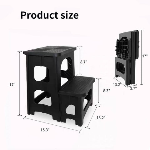 Gttyowyin 2-Step Folding Stool with non-slip treads for safe footing