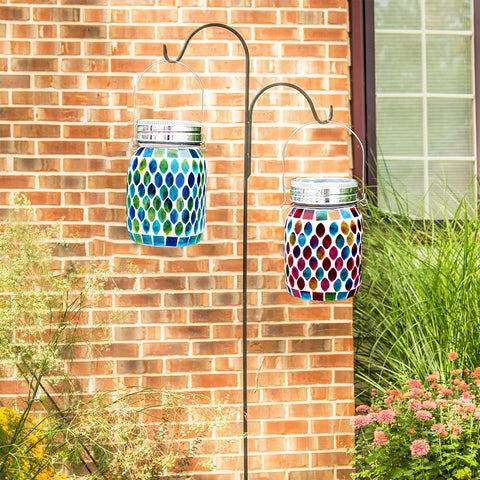 GUANFU gift idea mosaic lantern blue glow suited for celebrations
