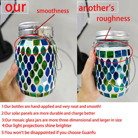 GUANFU hanging solar mosaic lantern creates warm night ambiance