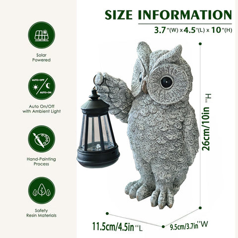 GUANFU garden statue features realistic feathers and a glowing lantern.
