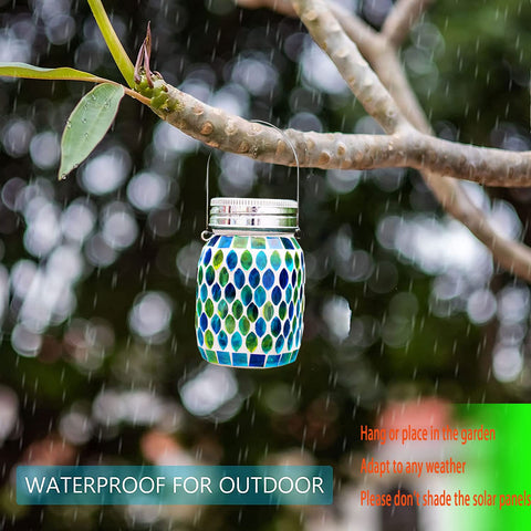 GUANFU tree lights mosaic lantern adds gentle color to garden canopies