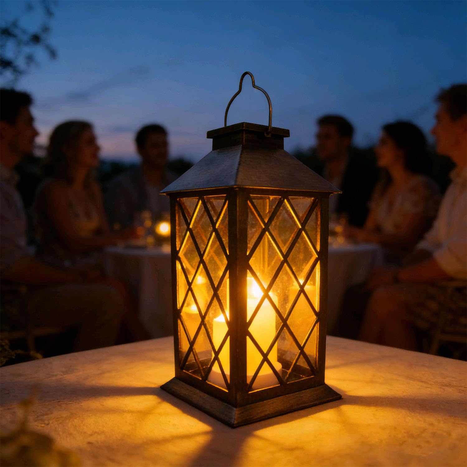 GUANFU weatherproof silicone-sealed lantern resists rain and dust outdoors.
