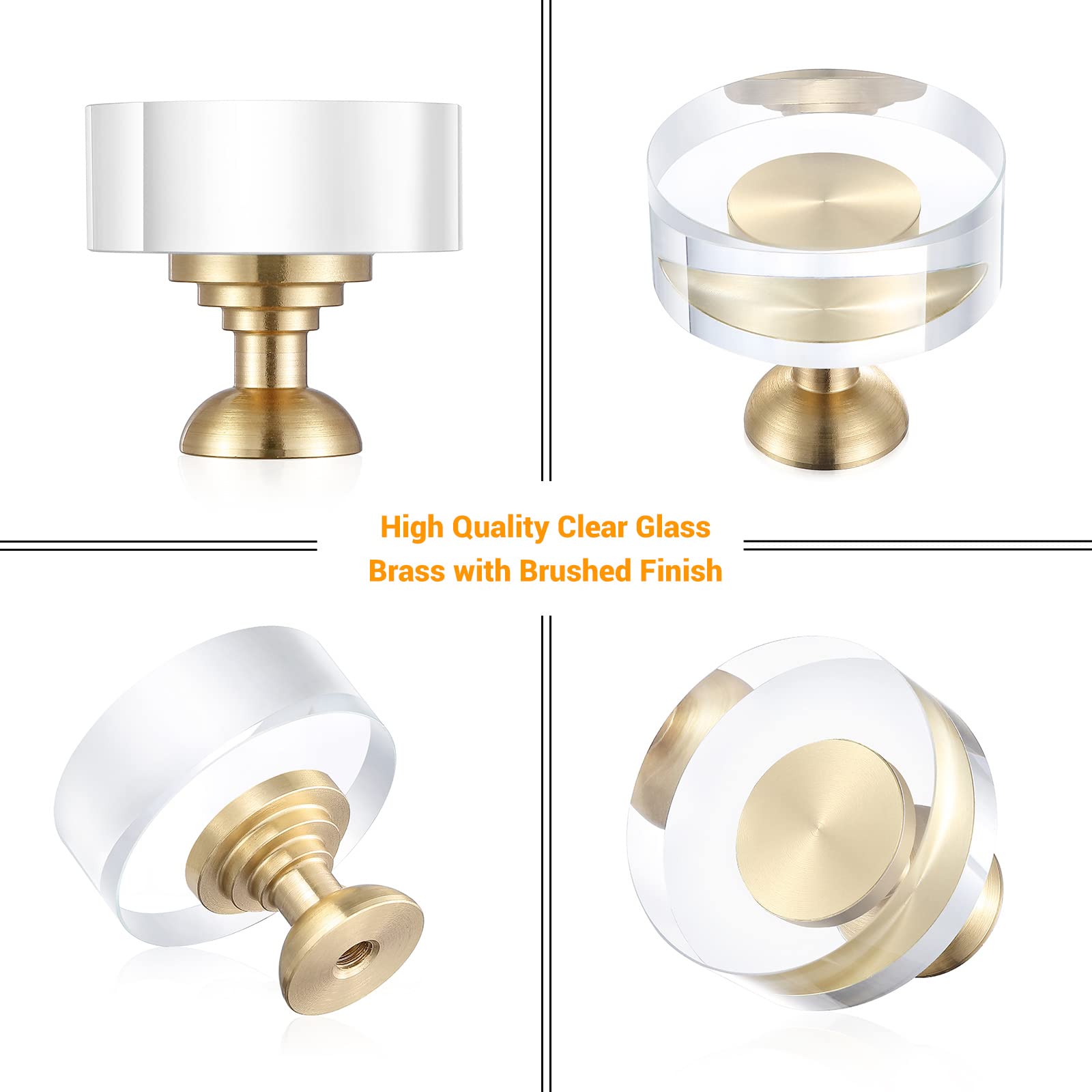 Guank crystal brass knob on kitchen cabinet adds luxury detail