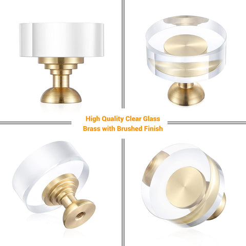 Guank crystal brass knob on kitchen cabinet adds luxury detail