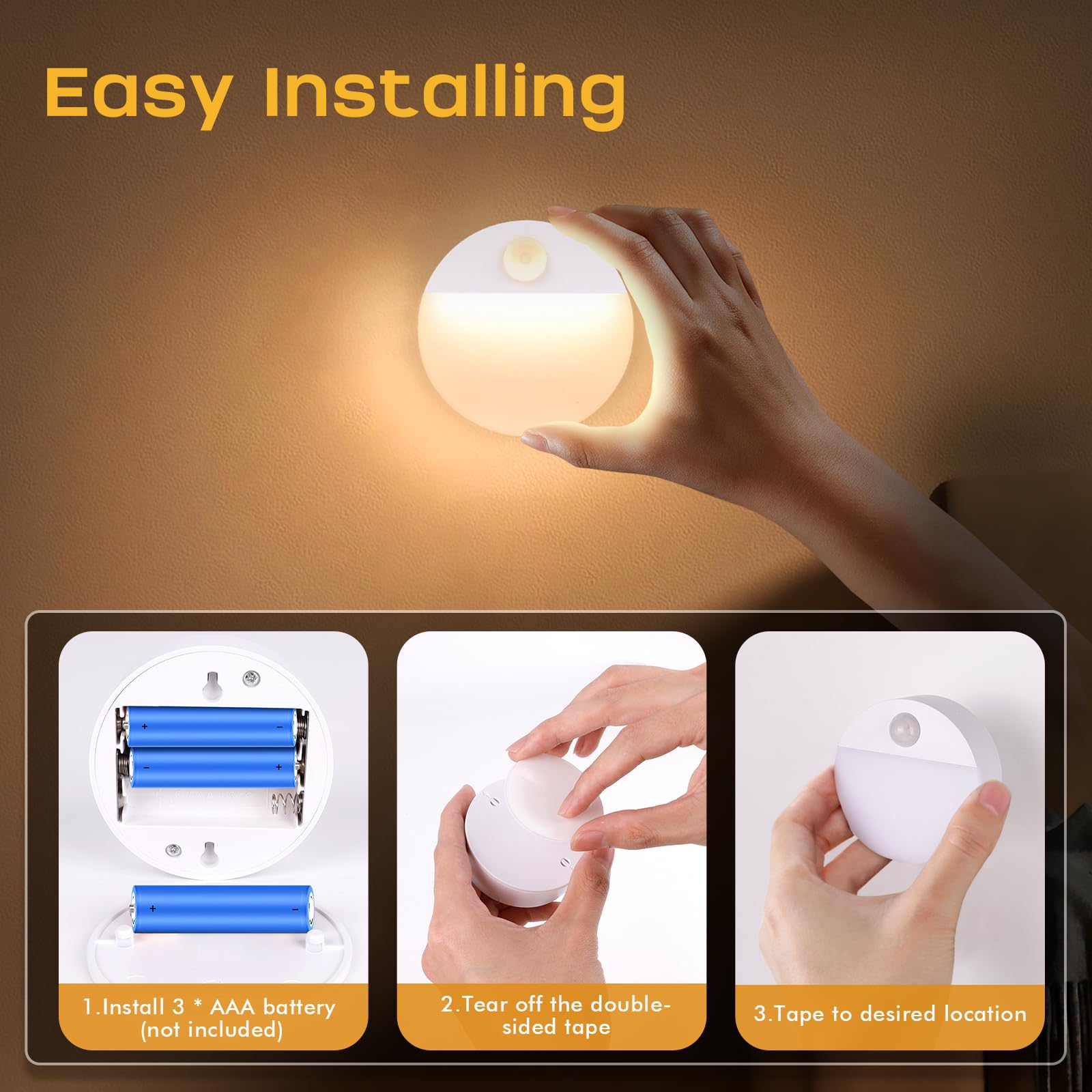 Guankai motion-sensing range up to 16 feet visual for safe night trips
