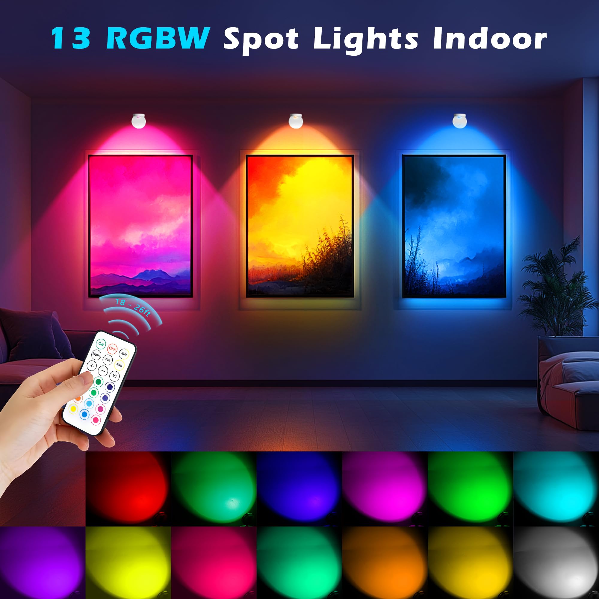 Guankai picture lamp with rotatable head for flexible artwork lighting