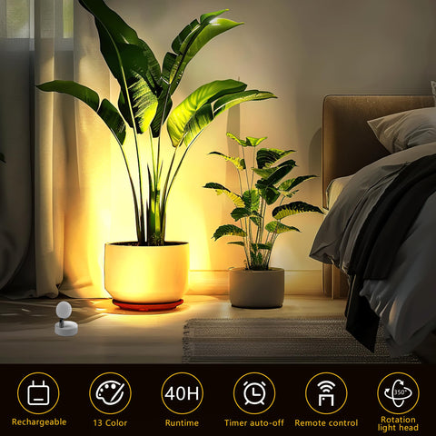 Guankai wireless RGB spotlight with remote ideal for artwork and plants