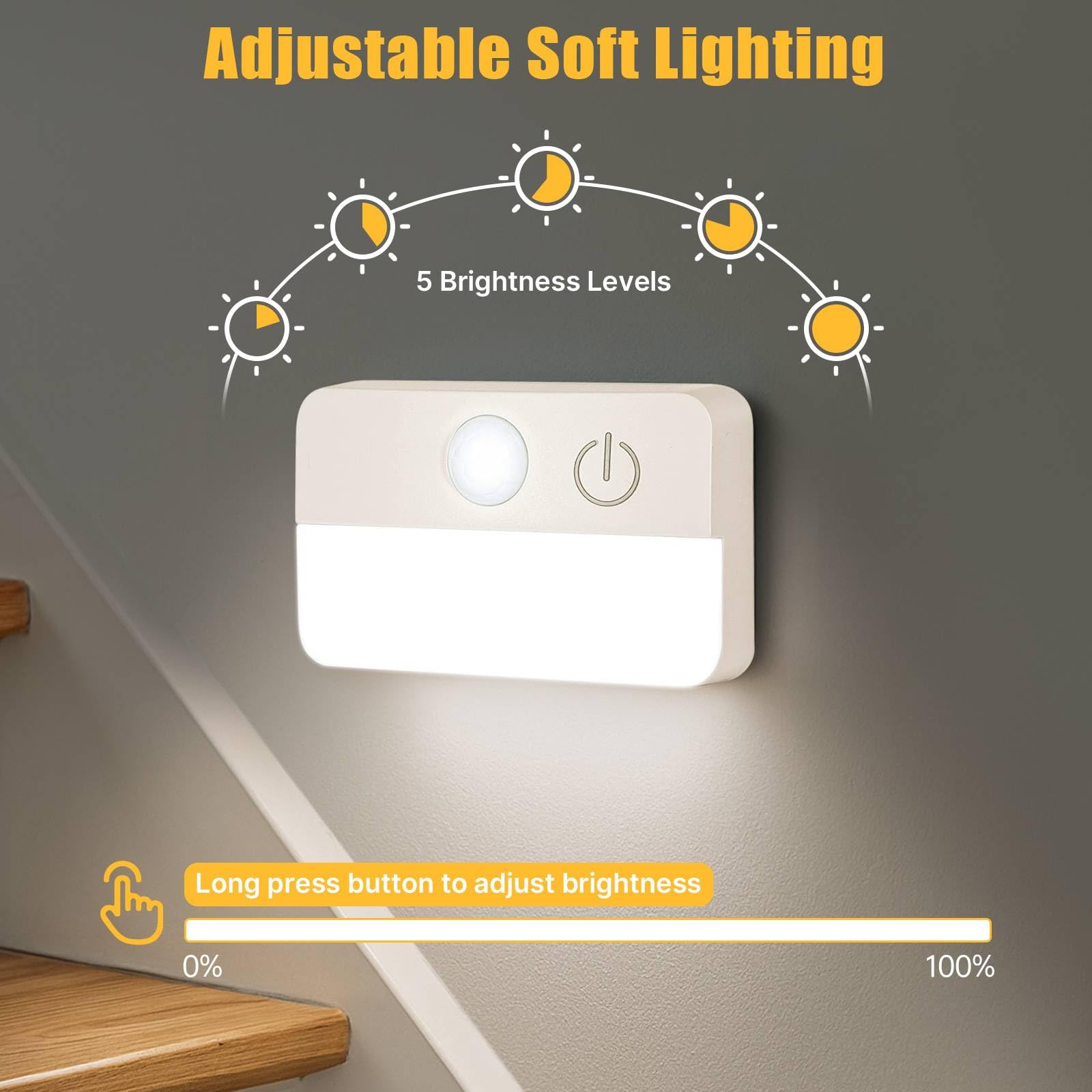 Guankai wireless stair light adhesive installation for easy setup