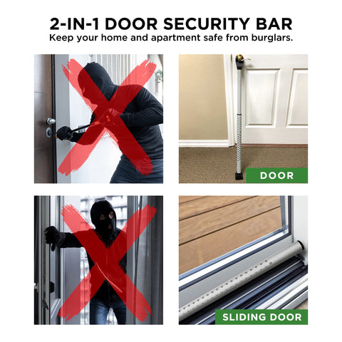 Guard Dog Security adjustable range 25 to 41.5 inches fits most doors.