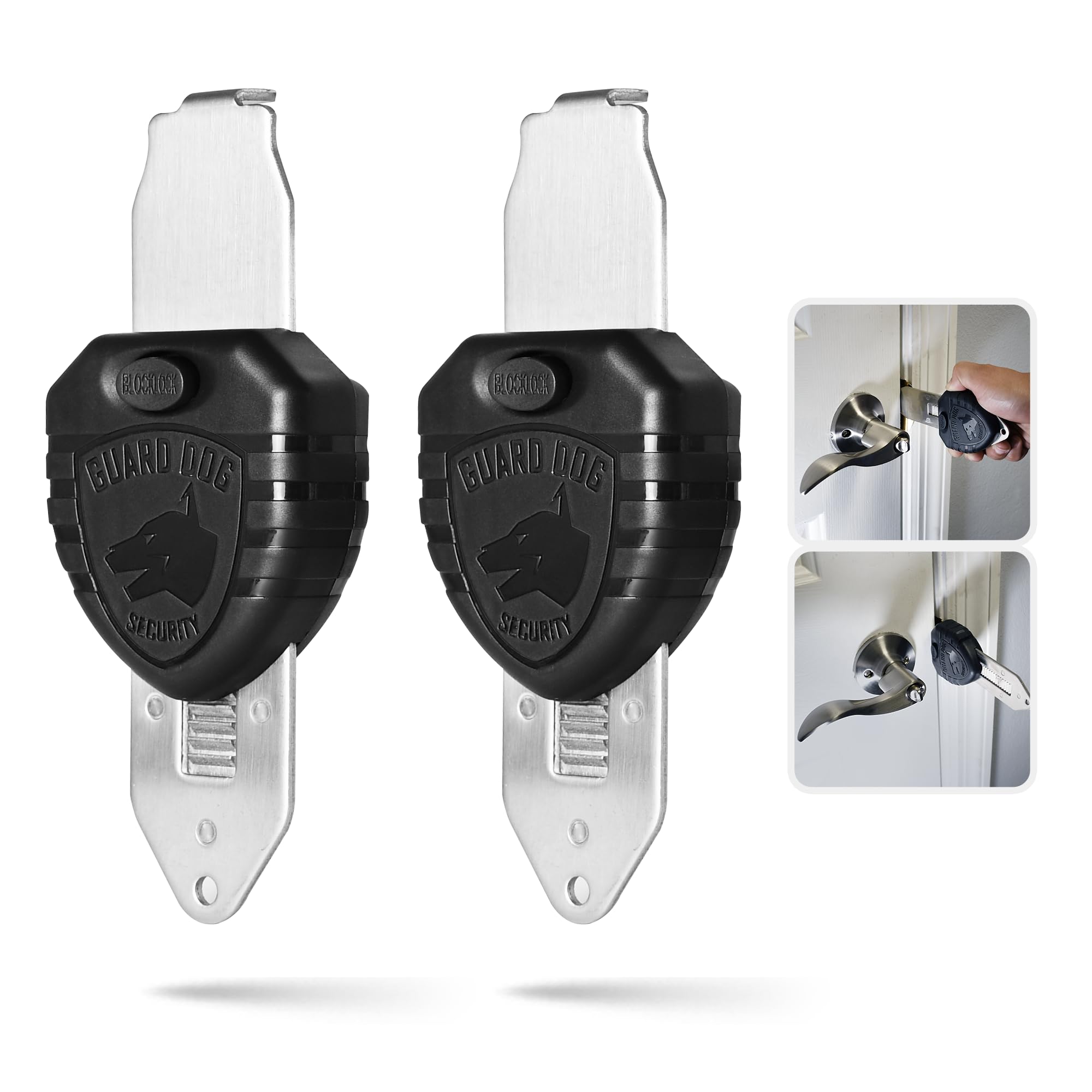 Guard Dog Security Blocklock compact door lock for hotel privacy.
