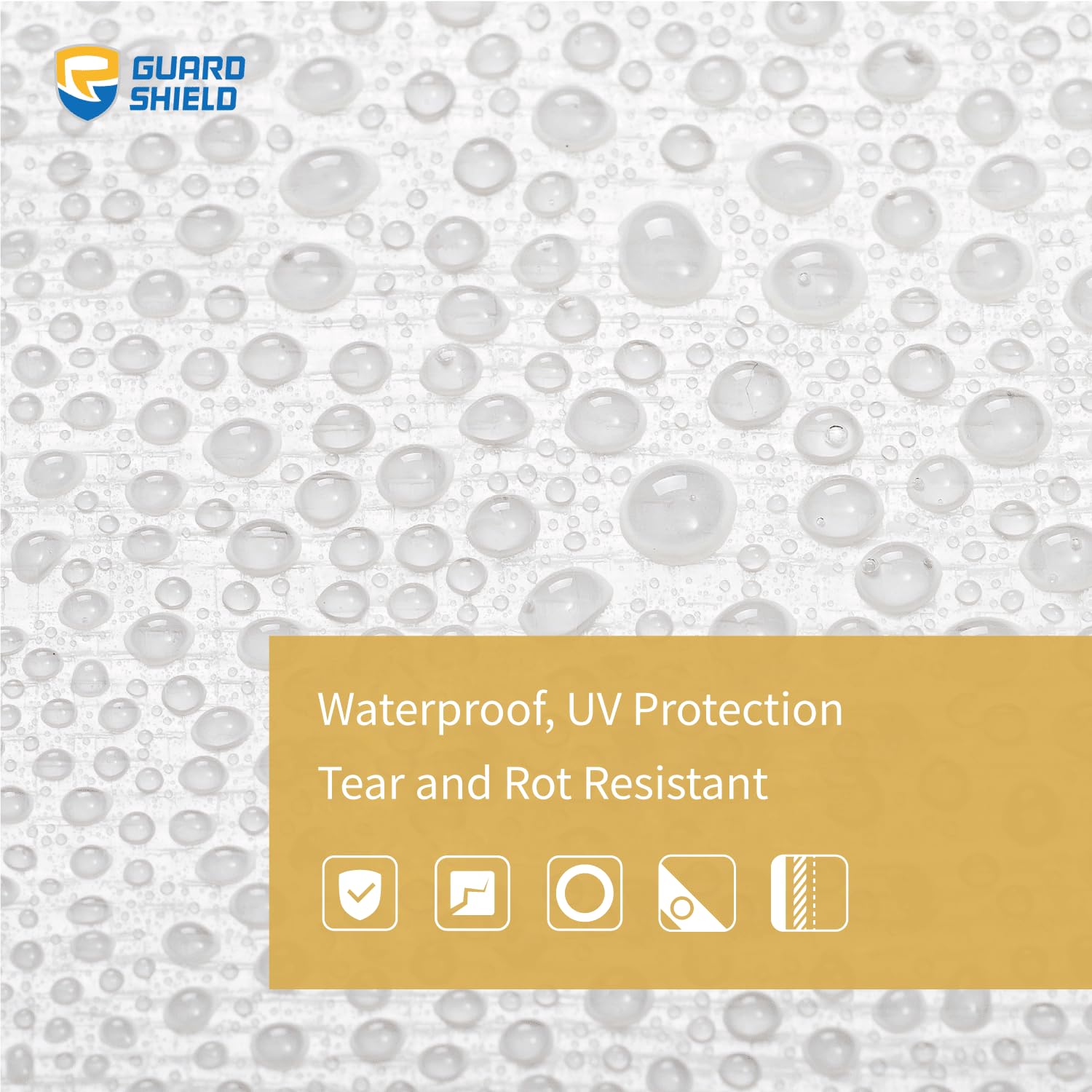 GUARD SHIELD aluminum grommets enable quick secure anchoring.