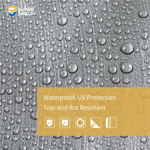 GUARD SHIELD heat-sealed seams poly tarp for reliable waterproofing.