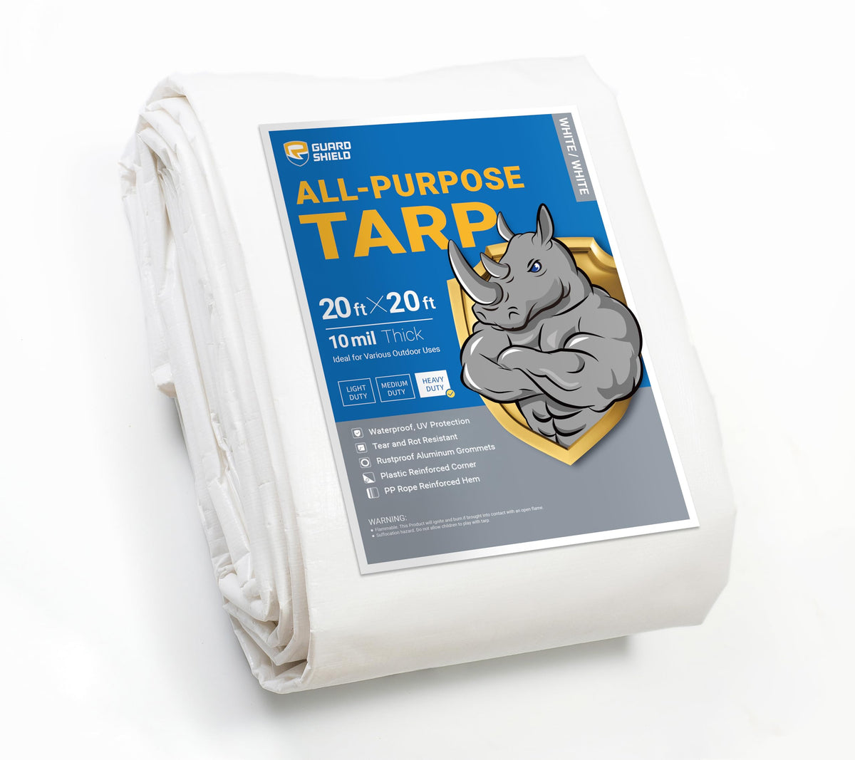 GUARD SHIELD heavy-duty tarp 20x20 cover for reliable outdoor protection.