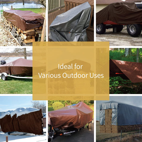 Ideal camping shelter setup with GUARD SHIELD tarp for shade and wind protection.
