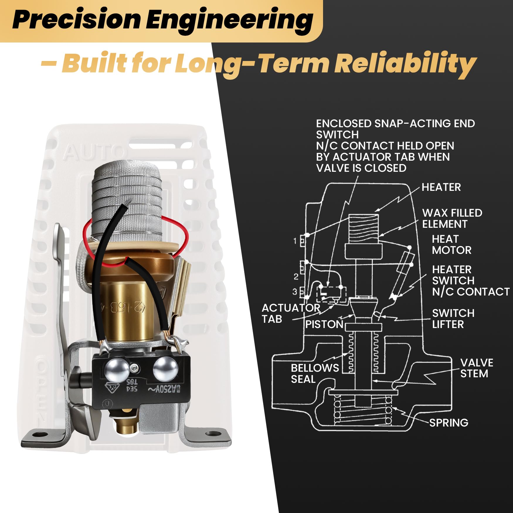 GuardFlow 555-050RP wax element action demonstrates smooth, vibration-free operation.