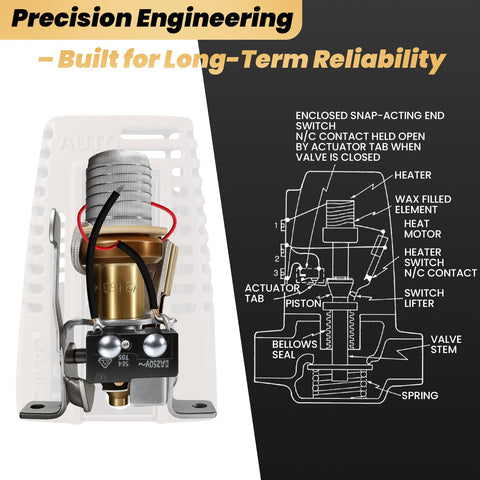 GuardFlow 555-050RP wax element action demonstrates smooth, vibration-free operation.