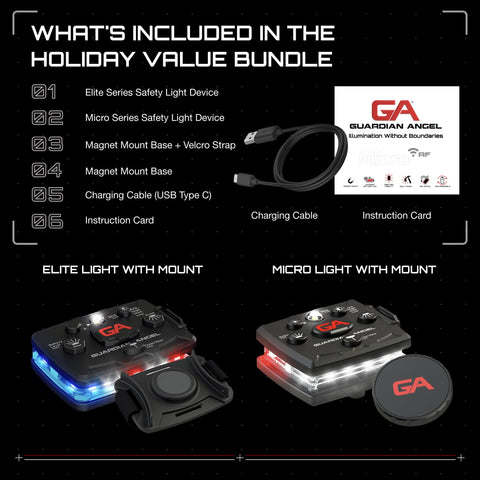 Guardian Angel Elite rear light in red and blue enhances rear visibility for traffic stops.