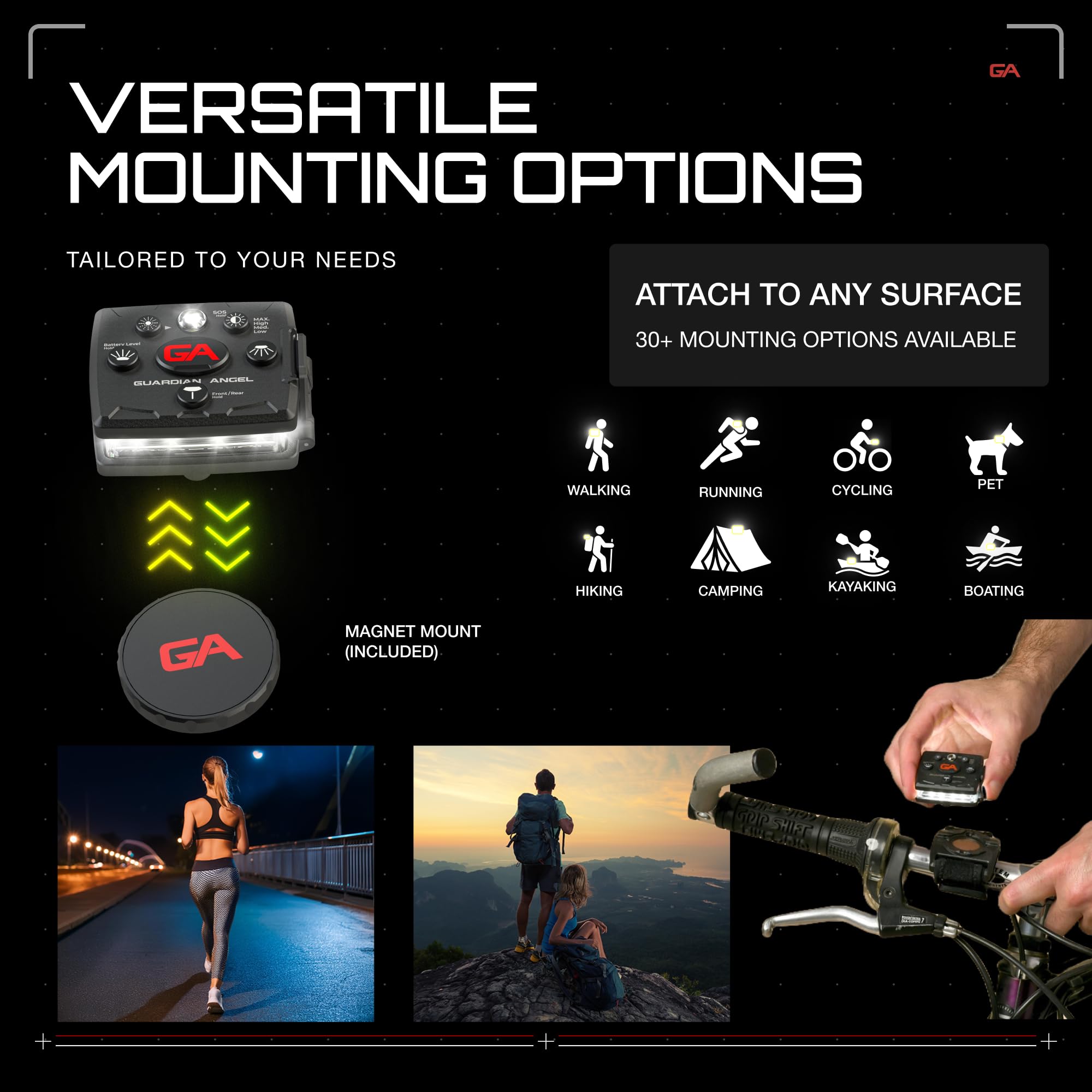 Guardian Angel Micro Series 360-degree lighting ensures all-around visibility
