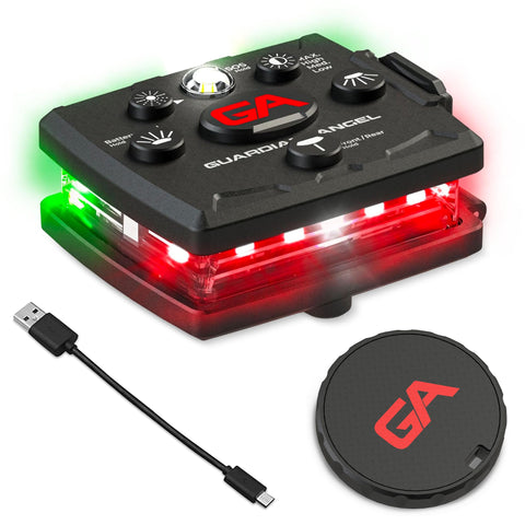 Guardian Angel Micro front red LED beacon improves long-range visibility.