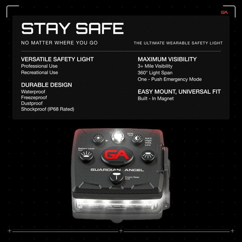Guardian Angel Micro Series rear red LED boosts rear visibility for cycling