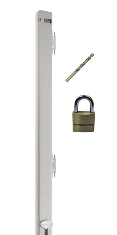Guardianite 46-inch beige file locking bar secured to a cabinet for safe documents.