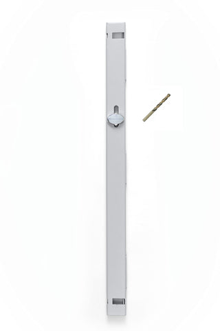 Guardianite locking bar installation view on a two-drawer cabinet.