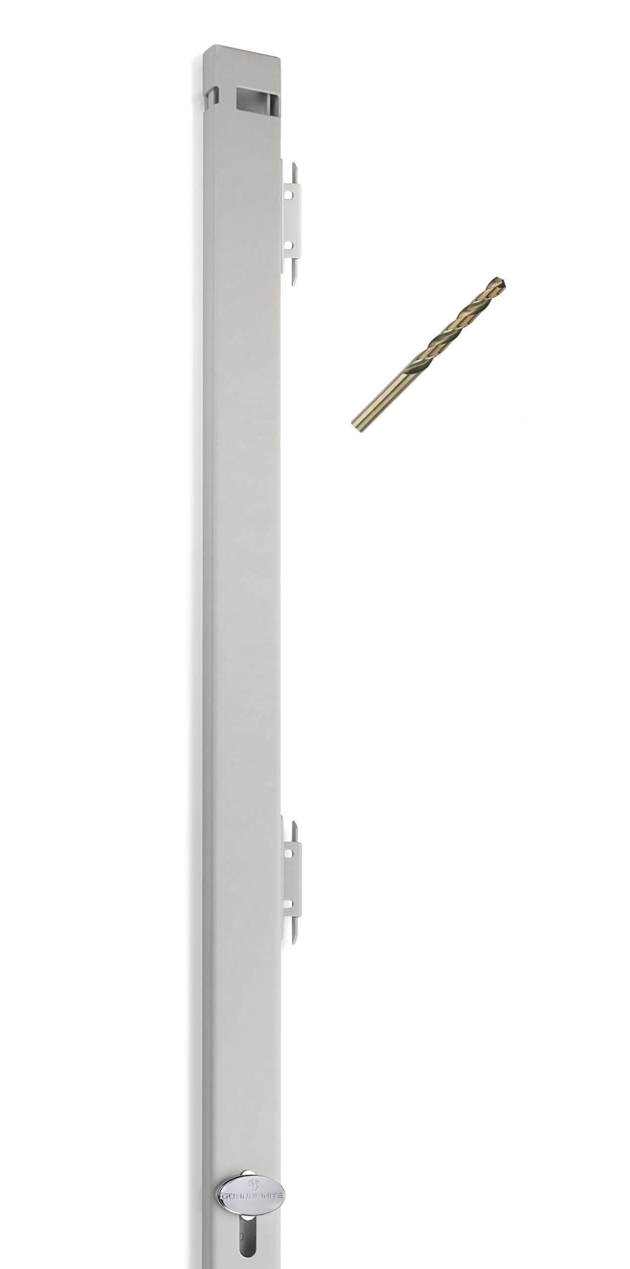 Guardianite locking bar on beige 4-drawer file cabinet for secure access