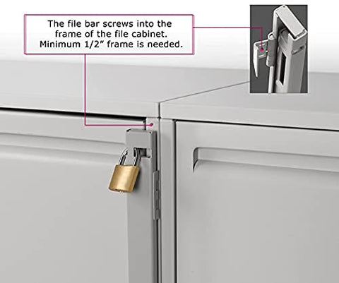 Guardianite keyed padlock included to secure the locking bar.