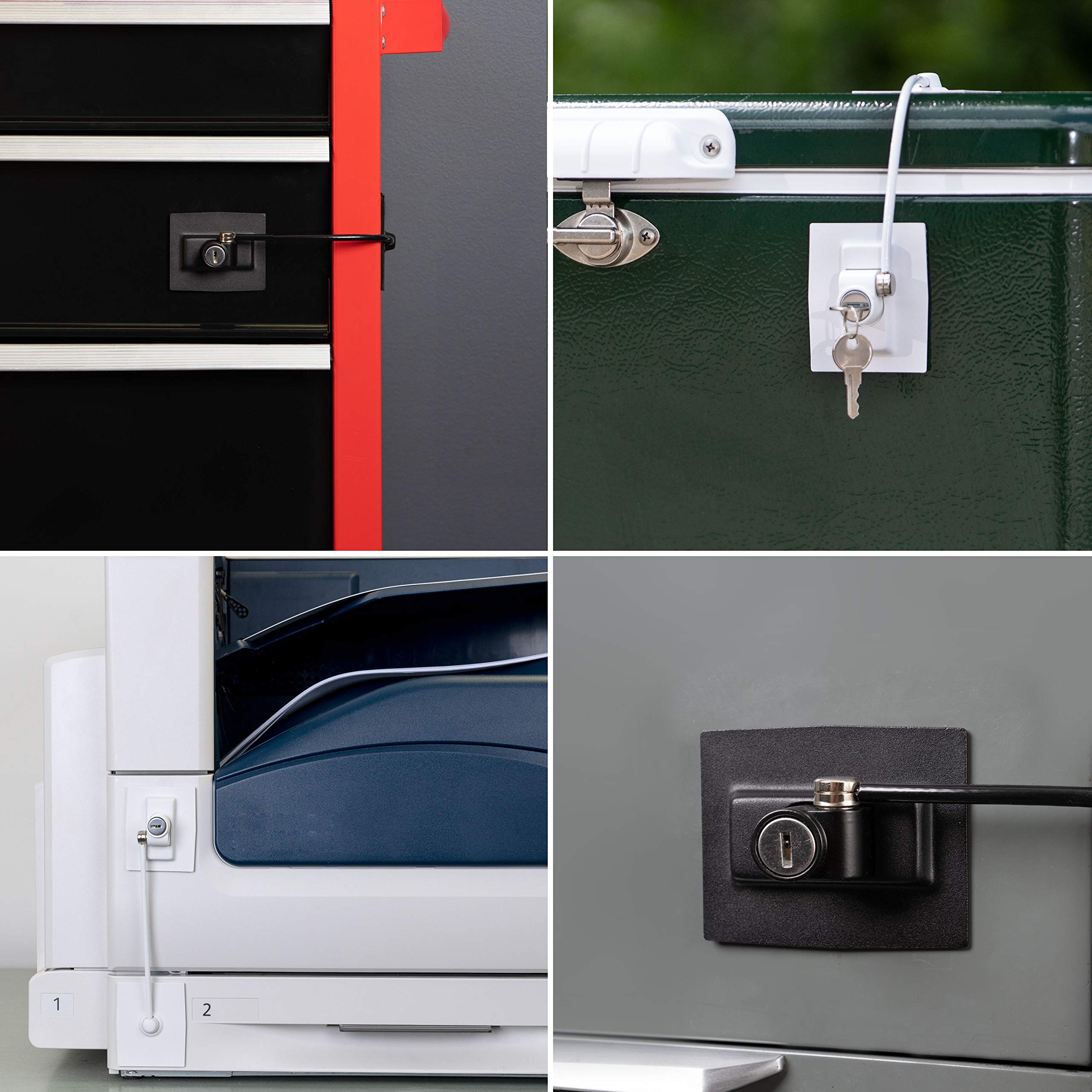 Guardianite refrigerator lock 11.75 inches kit fits around handles for secure mounting.