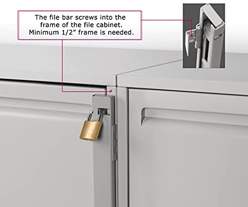 Spring-loaded hinge keeps the bar clear of the drawer path