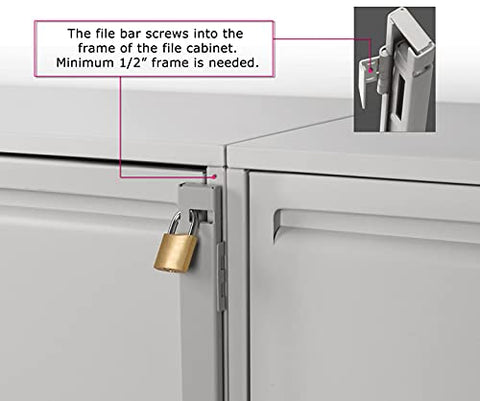 Spring-loaded hinge keeps the bar clear of the drawer path