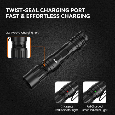 Guardtier M70 USB-C port enables fast recharge for reliable use.