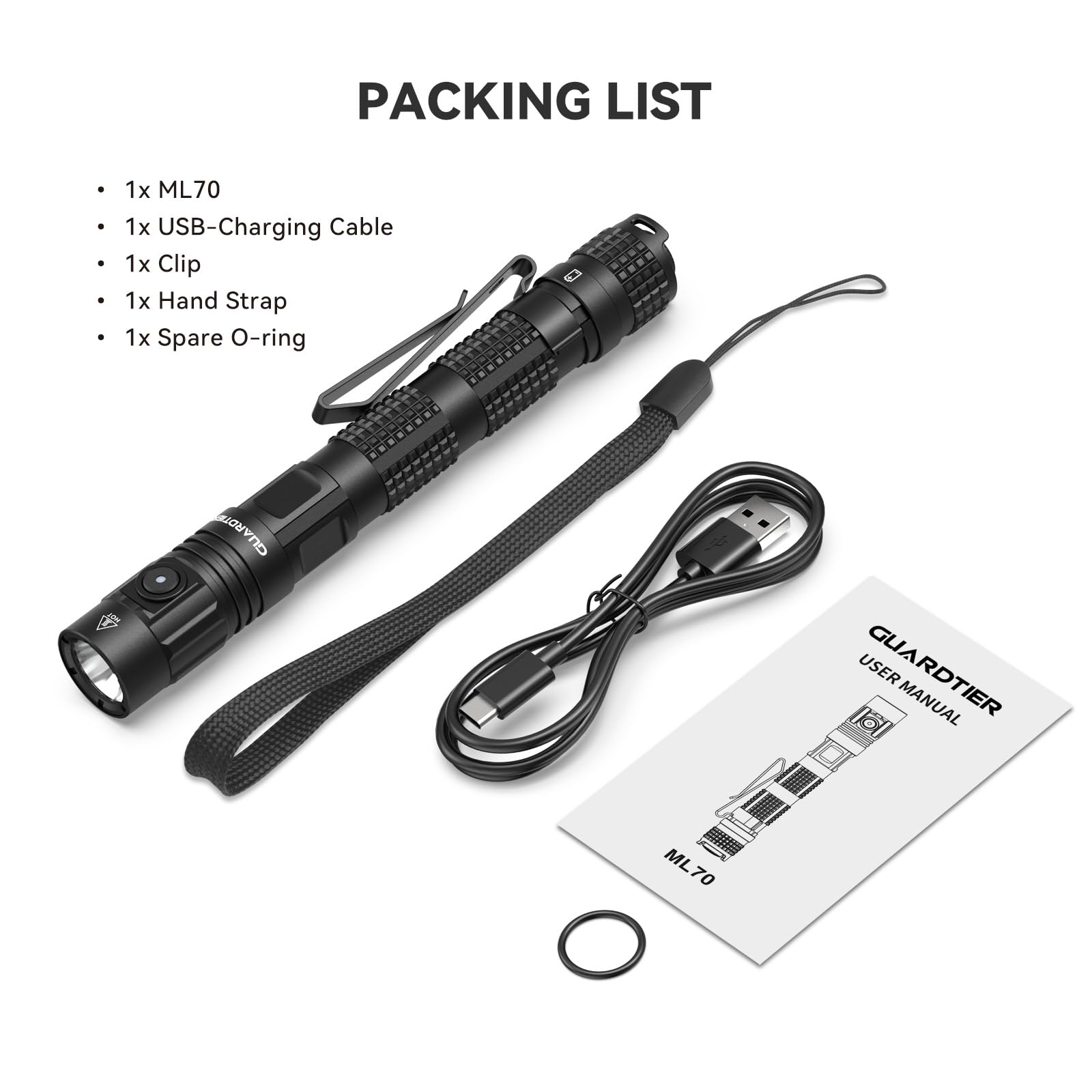 Guardtier ML70 compact pocket light fits easily in a pocket.