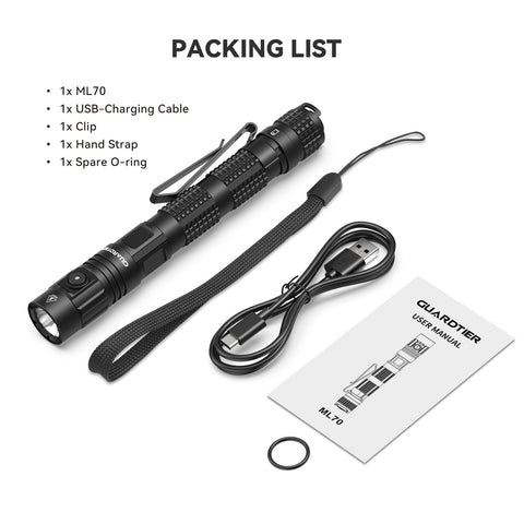 Guardtier ML70 compact pocket light fits easily in a pocket.