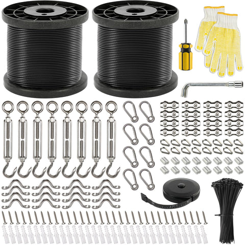 GUATTINE 400ft guide wire cable supports large outdoor string lights securely.