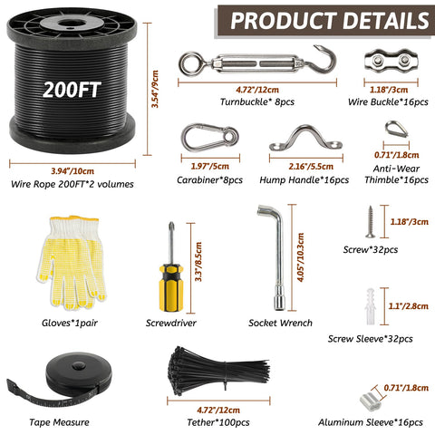 GUATTINE double rope clamp provides extra security against sagging.