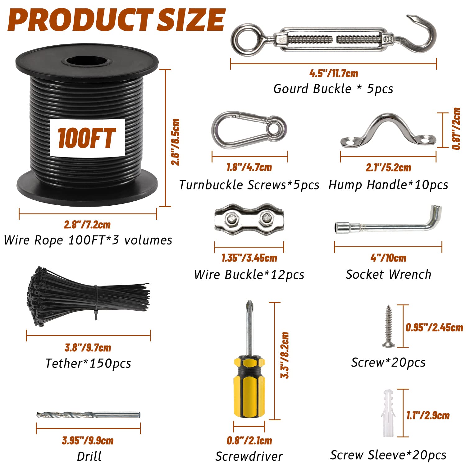 GUATTINE guide wire cable 100 ft for quick, sturdy suspension of lights.