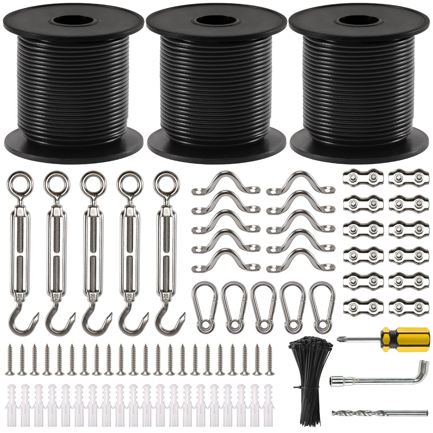 GUATTINE string light hanging kit with 300 ft cable for durable outdoor installations.