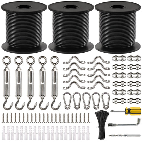 GUATTINE string light hanging kit with 300 ft cable for durable outdoor installations.