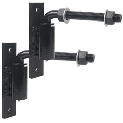 Gudwells industrial heavy-duty bolt-on J-bolt gate hinge ready for bolted installation on a large gate