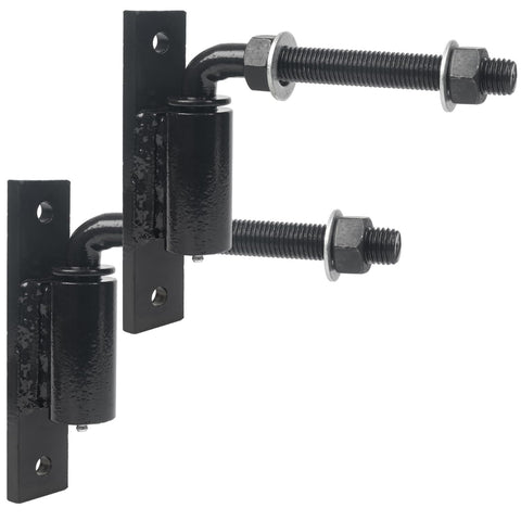 Gudwells industrial heavy-duty bolt-on J-bolt gate hinge ready for bolted installation on a large gate