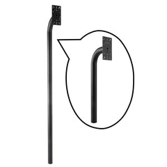 Gudwells universal pedestal assembly shows a rugged gooseneck post ready for secure gate mounting.