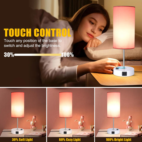 Gugsey bedside lamp for nursery provides gentle, non-glaring illumination.