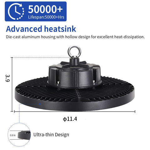 Gugsey LED high bay light IP65 rating offers outdoor-ready durability.
