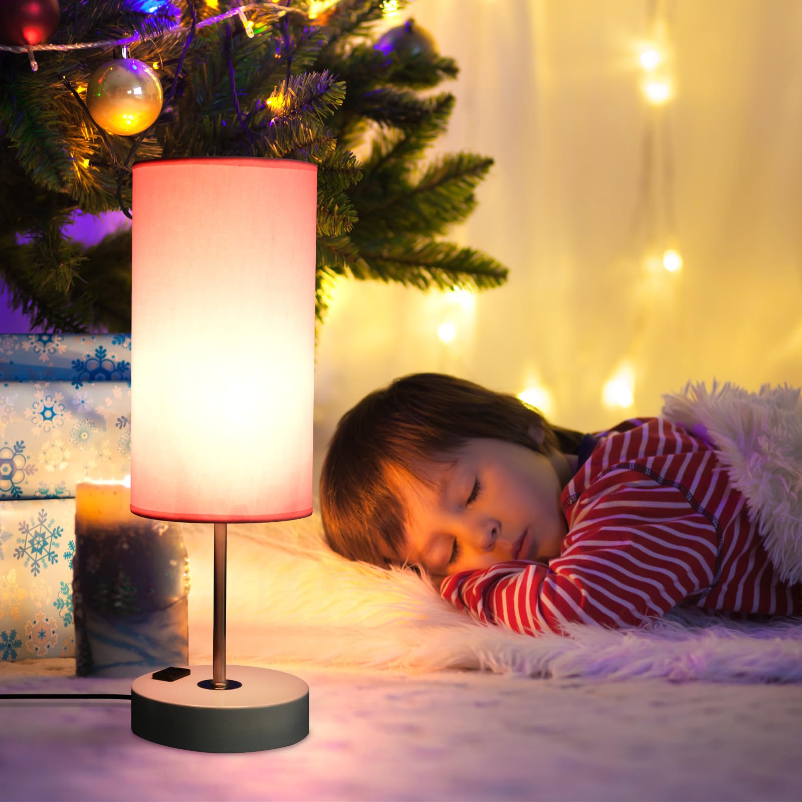 Gugsey living room lamp adds ambient light without clutter.