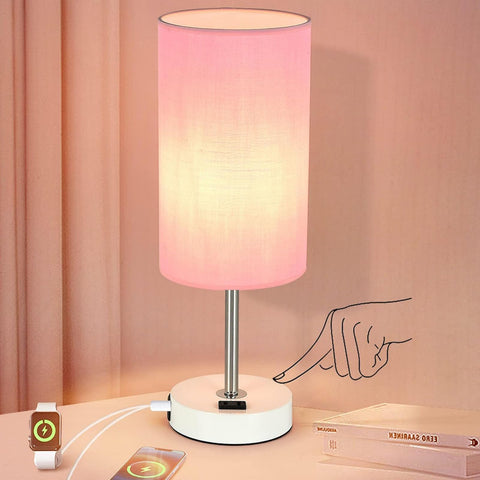 Gugsey table lamp with USB port keeps devices charged while you work.